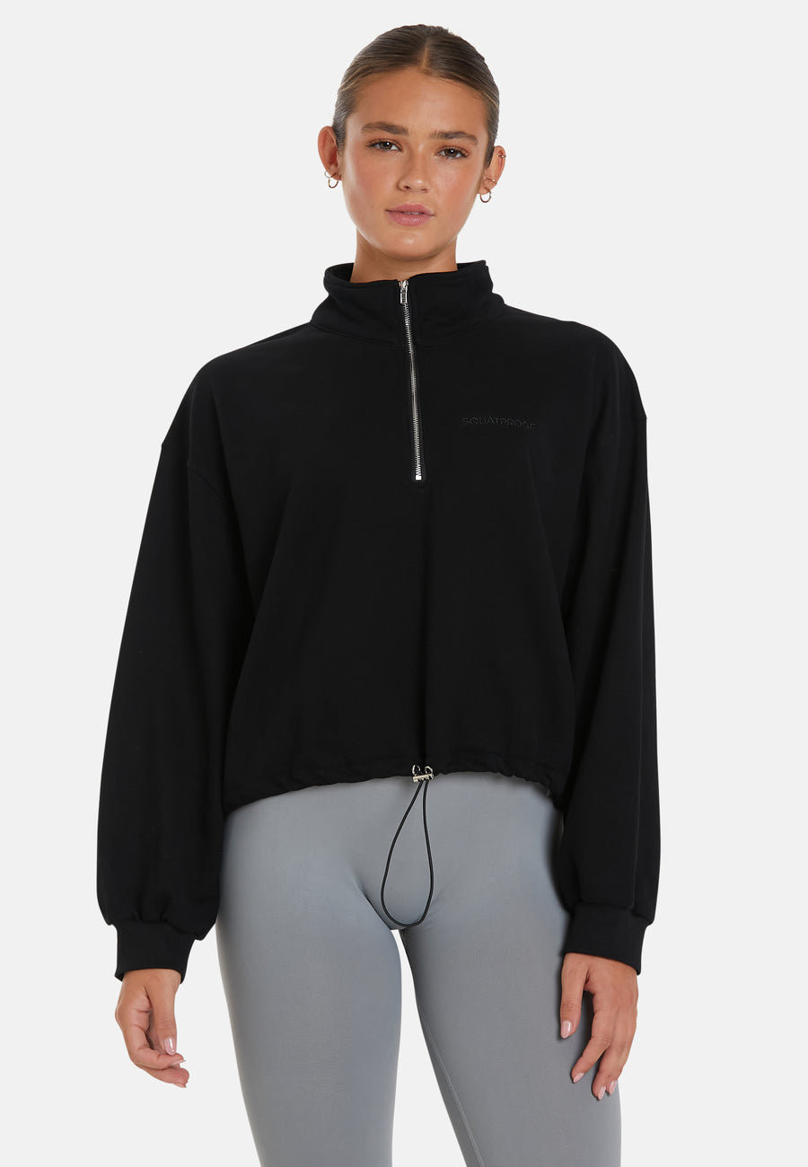 Sweatshirt Pull String Pump Cover Half Zip Sweatshirt - Squatproof