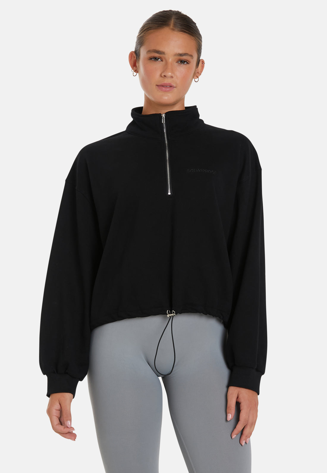 Sweatshirt Pull String Pump Cover Half Zip Sweatshirt