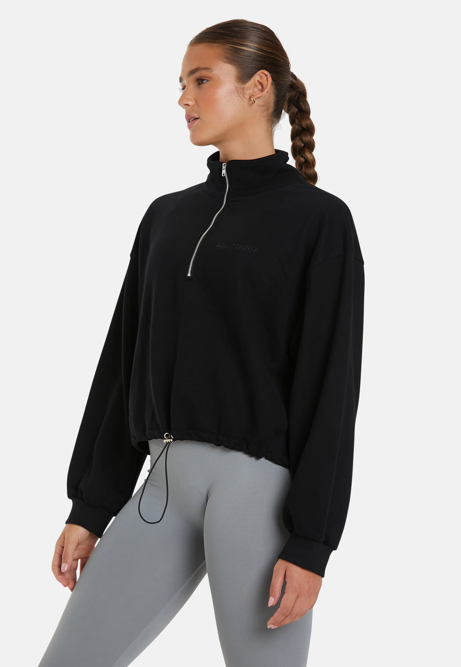 Sweatshirt Pull String Pump Cover Half Zip Sweatshirt