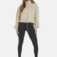 Sweatshirt Pull String Pump Cover Half Zip Sweatshirt