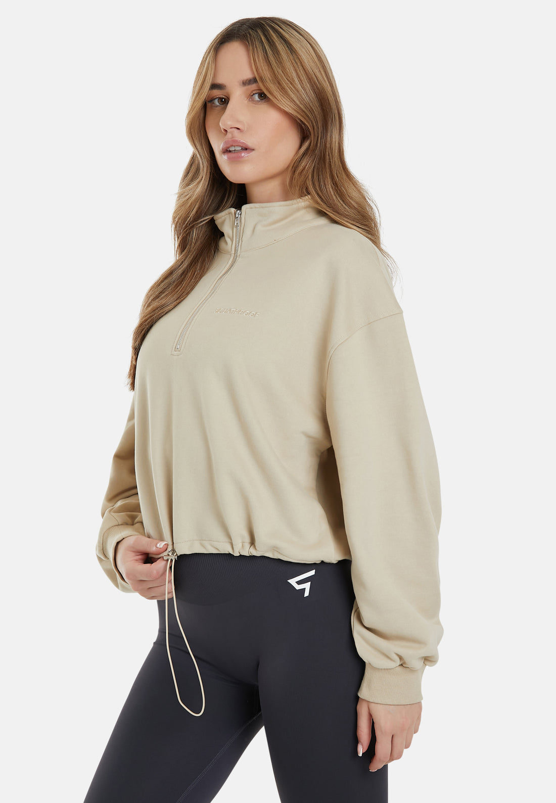 Sweatshirt Pull String Pump Cover Half Zip Sweatshirt - Squatproof