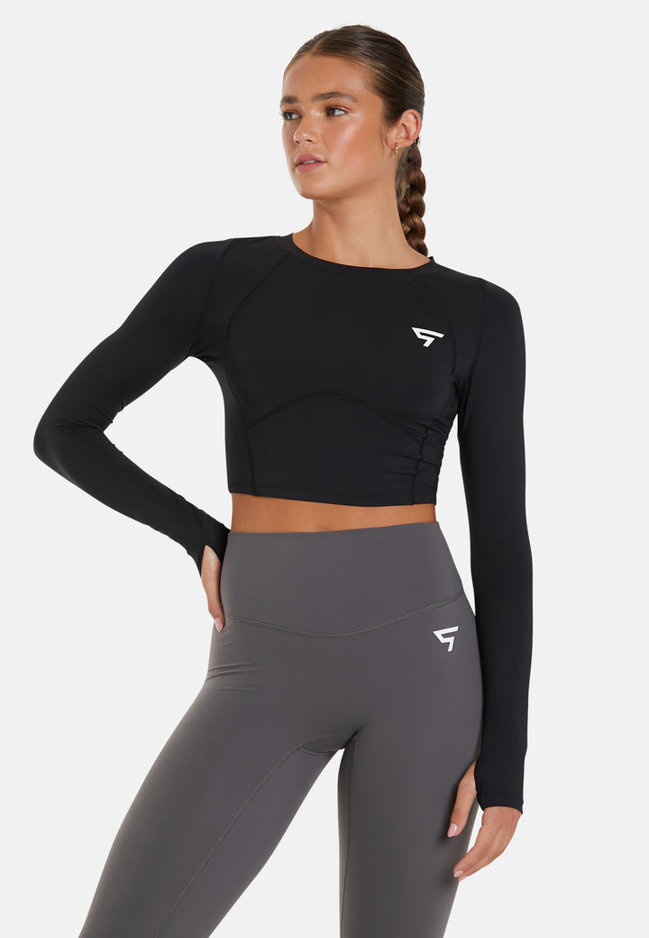 Long Sleeve Breath Back Seamless Long Sleeve Sports Top - Squatproof