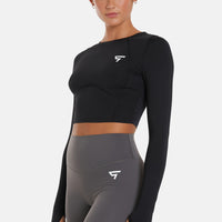 Long Sleeve Breath Back Seamless Long Sleeve Sports Top - Squatproof