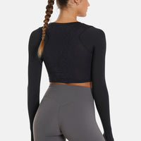 Long Sleeve Breath Back Seamless Long Sleeve Sports Top - Squatproof