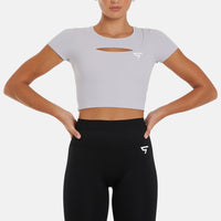 T-Shirt Hollow Out Cropped Sports Top - Squatproof