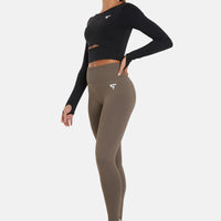 Long Sleeve Hollow Out Cropped Long Sleeve Sports Top - Squatproof