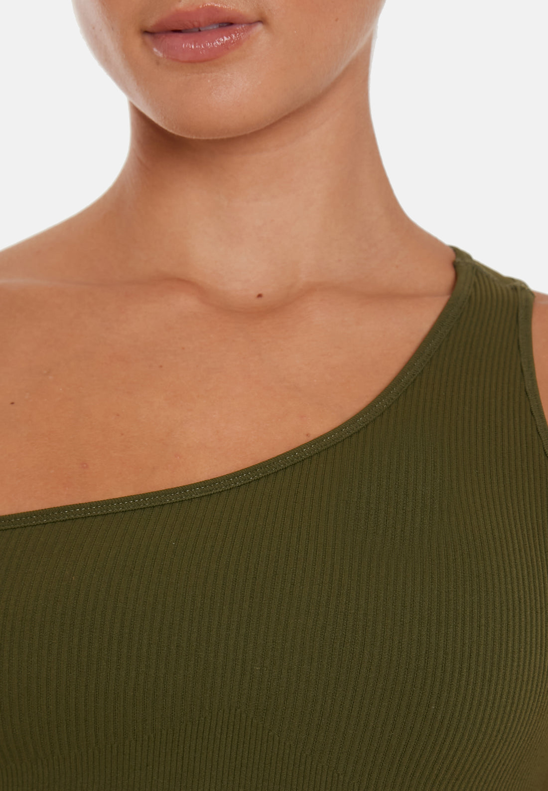 Top Serenity Ribbed One Shoulder Sports Top - Squatproof