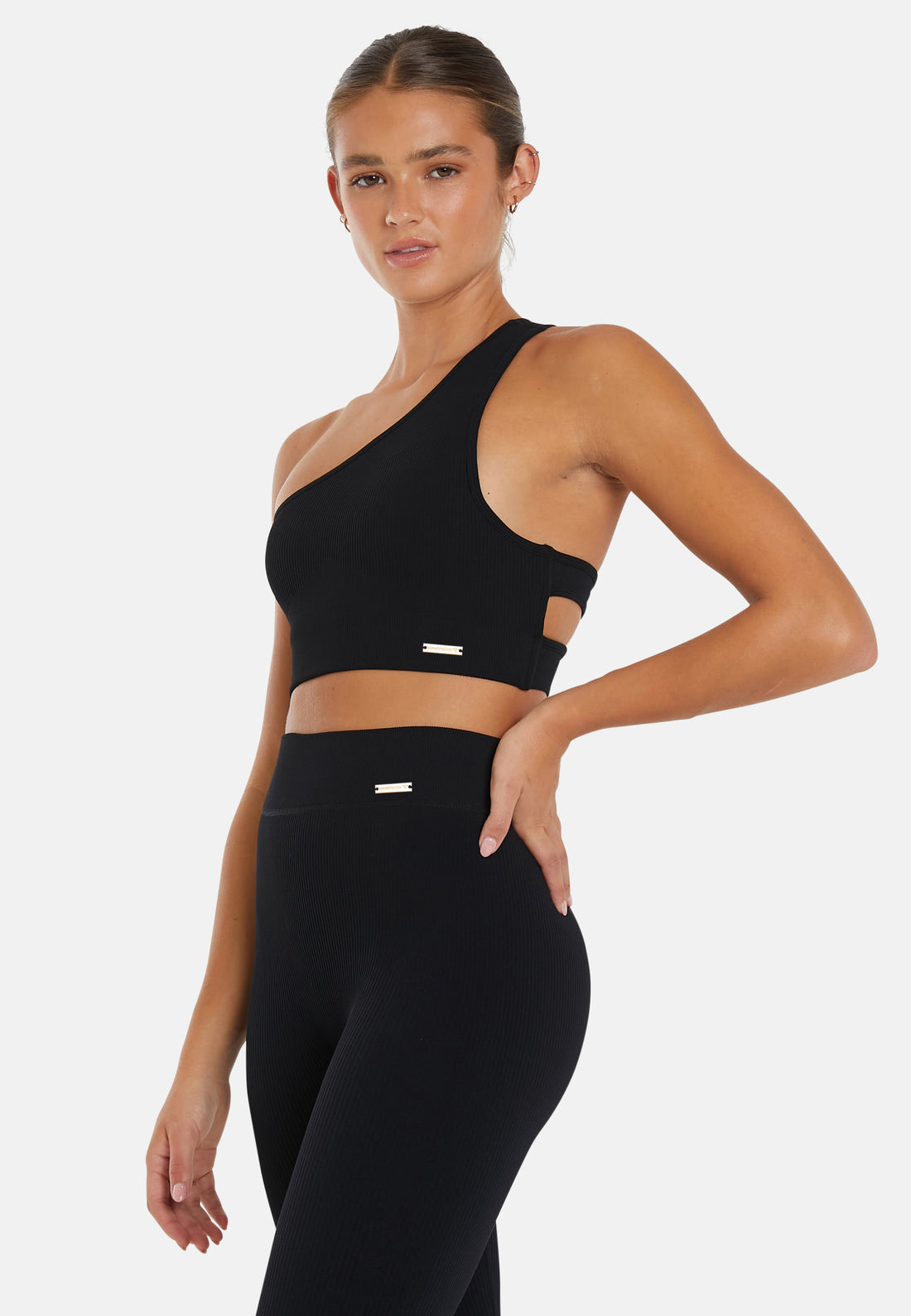 Top Serenity Ribbed One Shoulder Sports Top - Squatproof