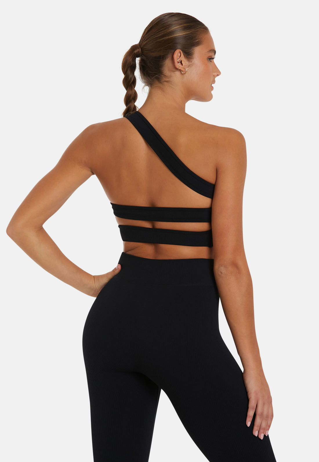 Top Serenity Ribbed One Shoulder Sports Top - Squatproof