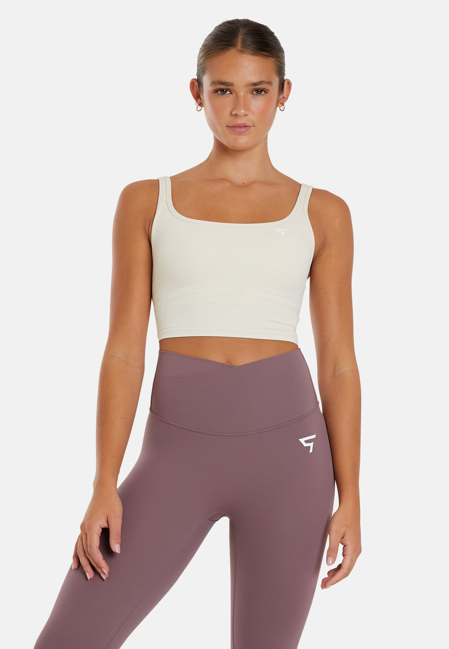 Top Wave Double Straps Sports Crop Top - Squatproof