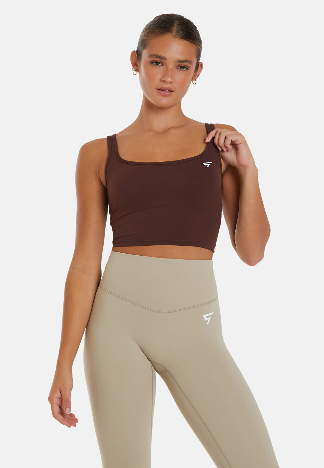 Top Wave Double Straps Sports Crop Top - Squatproof