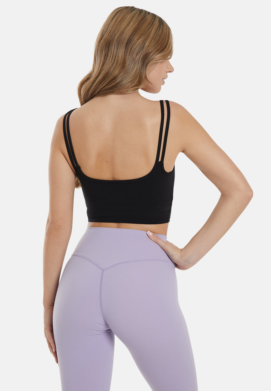 Top Wave Double Straps Sports Crop Top - Squatproof